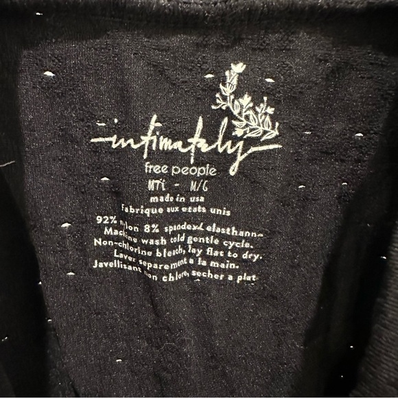 Free People Perforated High Neck Black Bodysuit - Picture 6 of 8